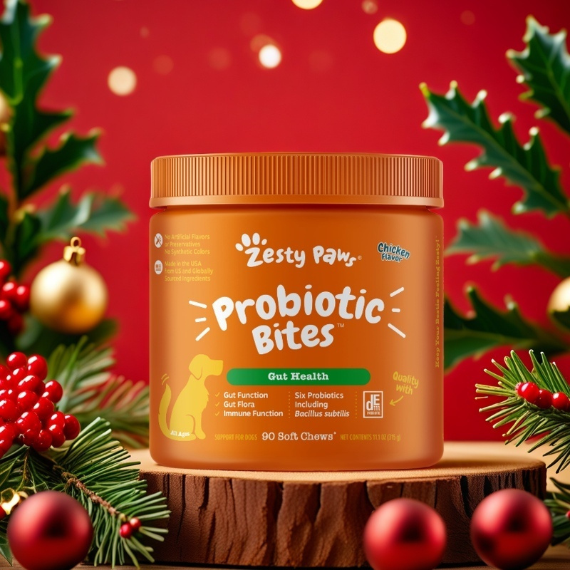 Zesty Paws Probiotics for Dogs - Digestive Enzymes for Gut Flora, Digestive Health, Diarrhea & Bowel Support - Clinically Studied DE111 - Dog Supplement Soft Chew for Pet Immune System - Chicken - Image 3