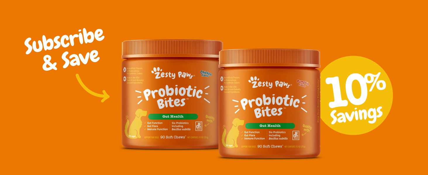Zesty Paws Probiotics for Dogs - Digestive Enzymes for Gut Flora, Digestive Health, Diarrhea & Bowel Support - Clinically Studied DE111 - Dog Supplement Soft Chew for Pet Immune System - Chicken - Image 13