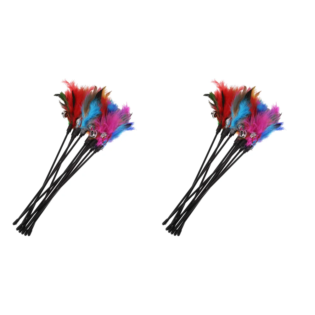 5/10 Pcs Cat Toys Random Color Cat Stick Feather Cat Toy with Small Bell Kitten Cat Interactive Toys Cat Supplies Pet Products - Image 8