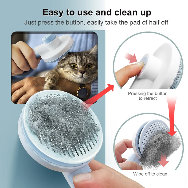 Pet Grooming Brush for Cats & Dogs Remove Hairs - Image 3