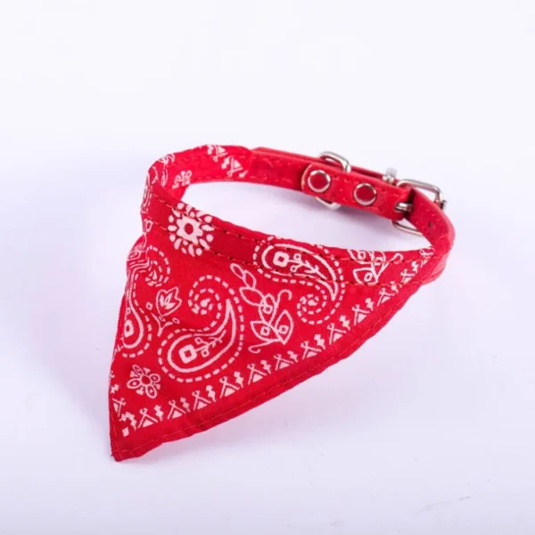 Dog & Cat Collar Bandana Collar Scarf with Leather Collar Accessories Adjustable - Image 25