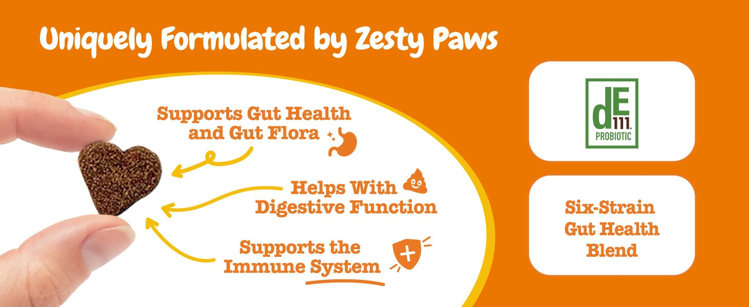 Zesty Paws Probiotics for Dogs - Digestive Enzymes for Gut Flora, Digestive Health, Diarrhea & Bowel Support - Clinically Studied DE111 - Dog Supplement Soft Chew for Pet Immune System - Chicken - Image 10